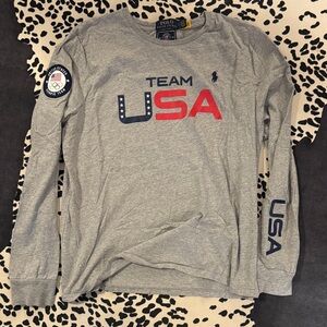 Polo Ralph Lauren Team USA 2022 Gray Long Sleeve Shirt